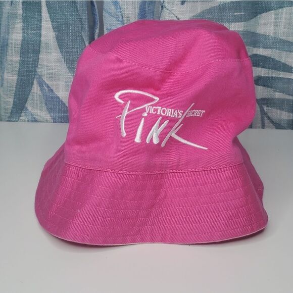 Victoria's Secret PINK Reversible Bucket Hat Pink Polka Dot Hot Pink 2000's OS - Picture 1 of 7